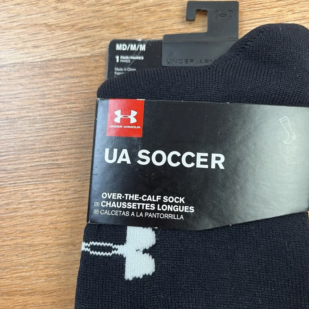 Under Armour‎ UA Soccer Socks Black Over-the-Calf Size Medium NEW